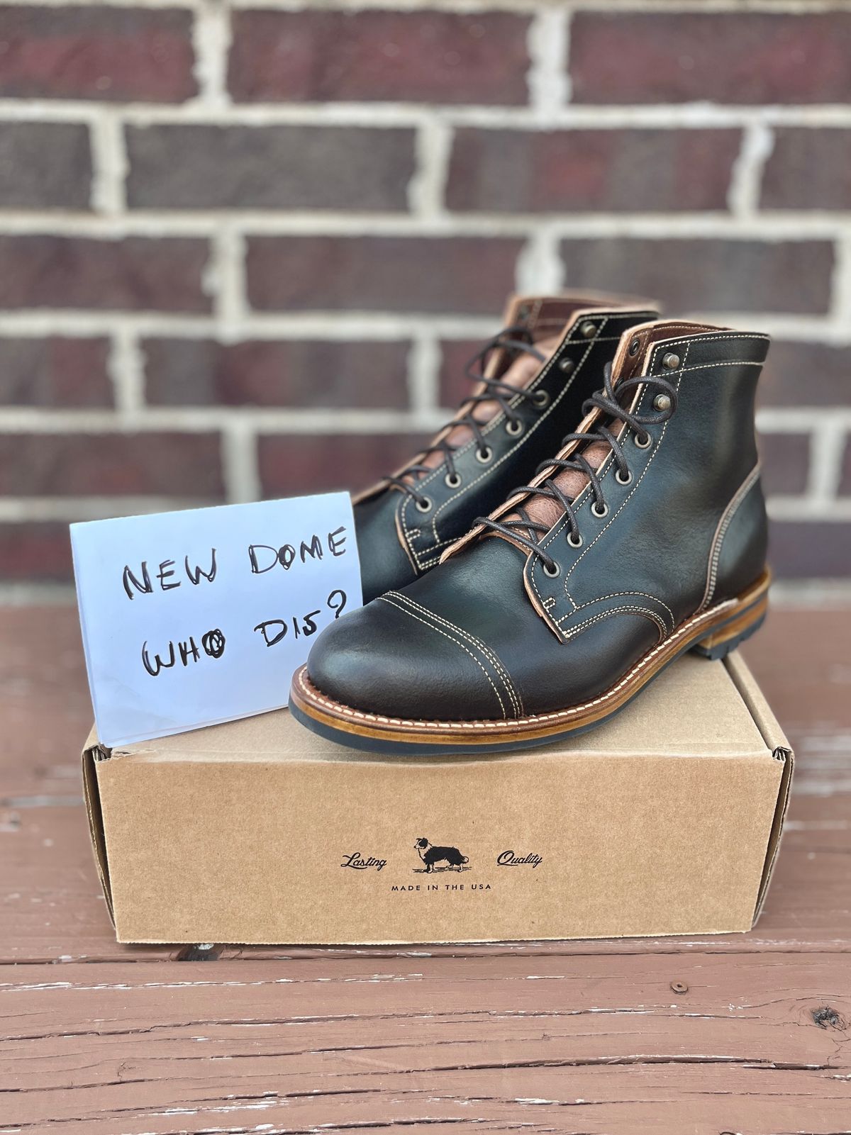 Photo by PerHansa on October 1, 2025 of the Truman Cap Toe Boot in Horween Java Waxed Flesh.