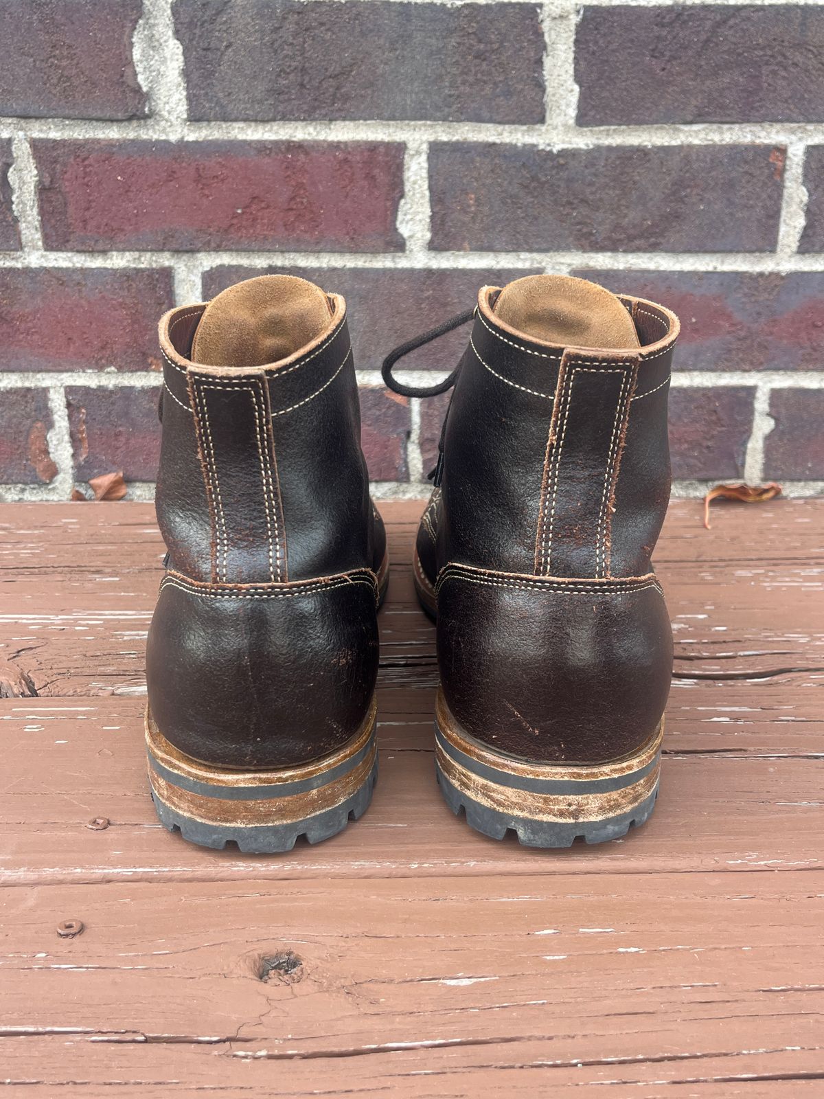 Photo by PerHansa on November 4, 2025 of the Truman Cap Toe Boot in Horween Java Waxed Flesh.