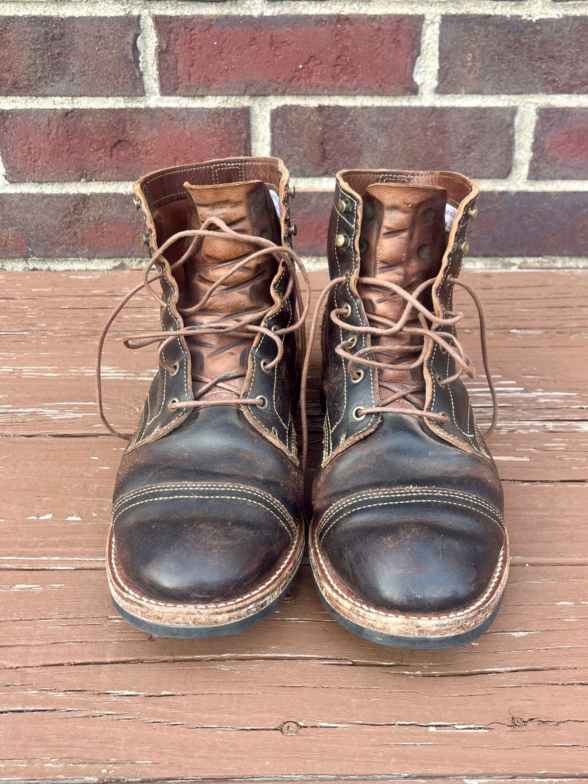 Photo by PerHansa on March 1, 2026 of the Truman Cap Toe Boot in Horween Java Waxed Flesh.