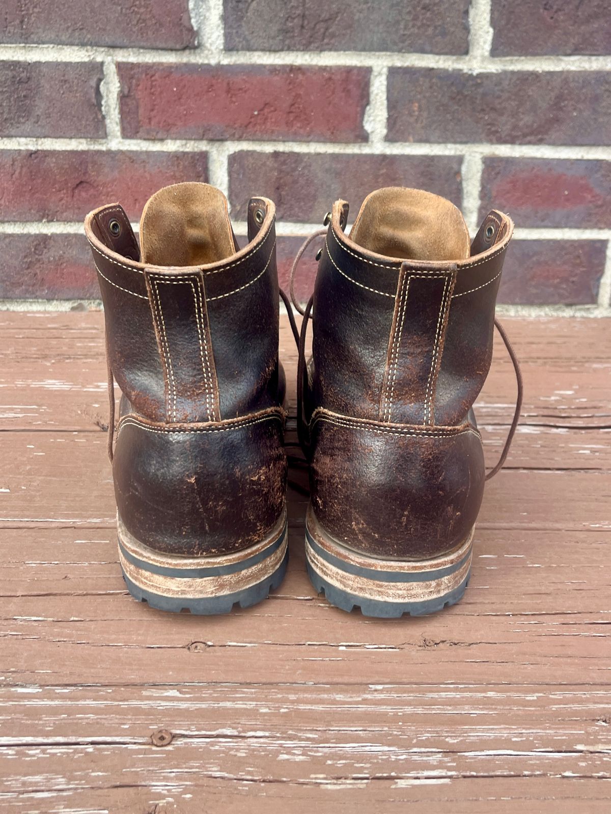 Photo by PerHansa on March 1, 2026 of the Truman Cap Toe Boot in Horween Java Waxed Flesh.