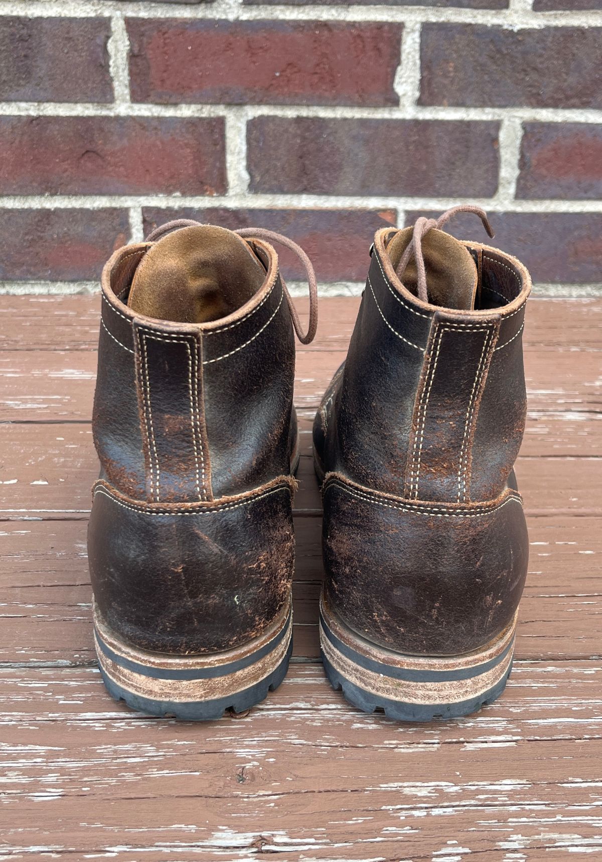 Photo by PerHansa on March 31, 2026 of the Truman Cap Toe Boot in Horween Java Waxed Flesh.