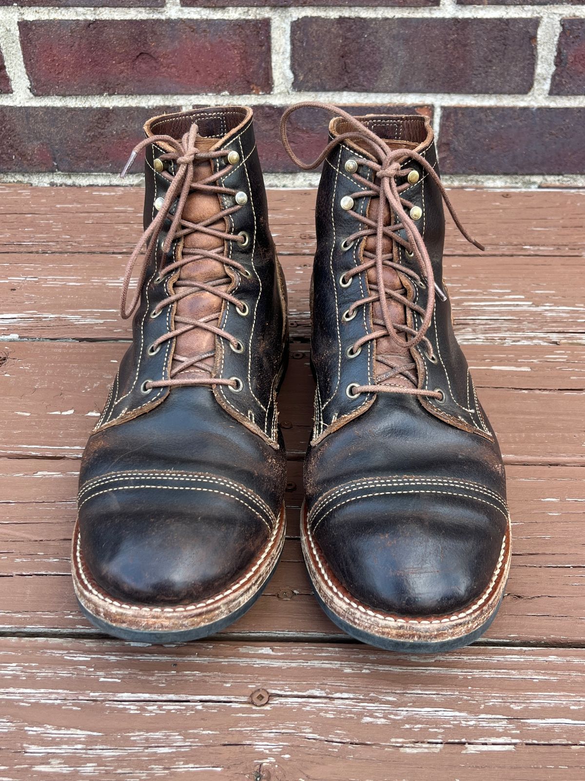 Photo by PerHansa on April 1, 2026 of the Truman Cap Toe Boot in Horween Java Waxed Flesh.