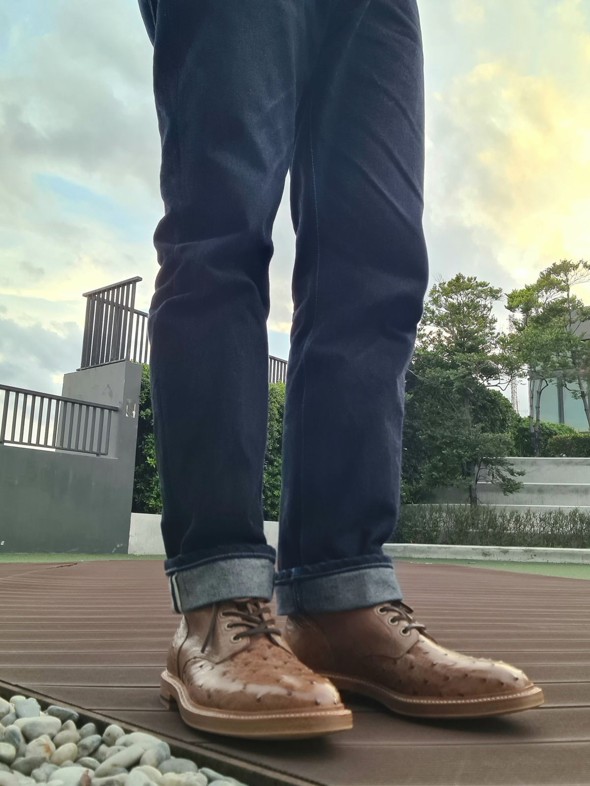 Photo by nutztee on October 1, 2023 of the Grant Stone Diesel Boot in Ranger Ostrich.