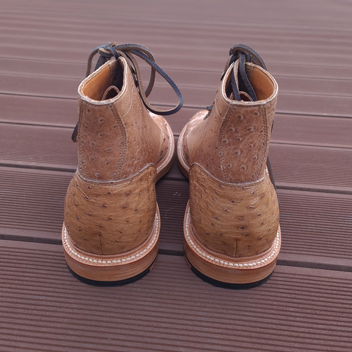 Photo by nutztee on October 1, 2023 of the Grant Stone Diesel Boot in Ranger Ostrich.