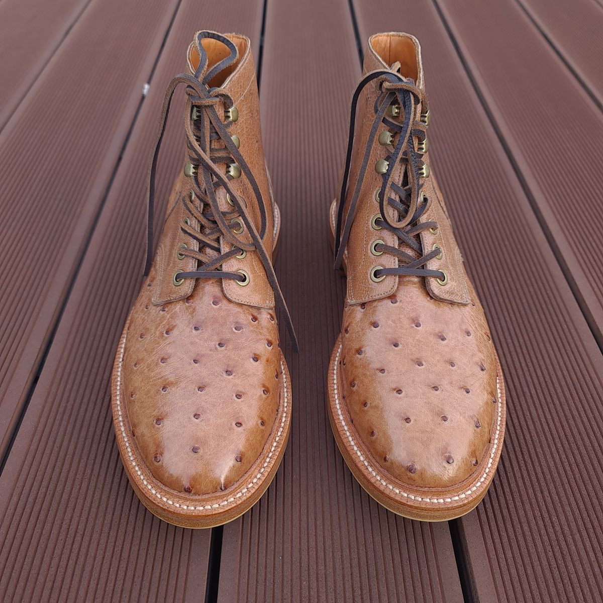 Photo by nutztee on October 1, 2023 of the Grant Stone Diesel Boot in Ranger Ostrich.