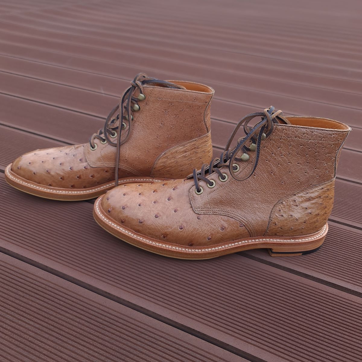 Photo by nutztee on October 1, 2023 of the Grant Stone Diesel Boot in Ranger Ostrich.