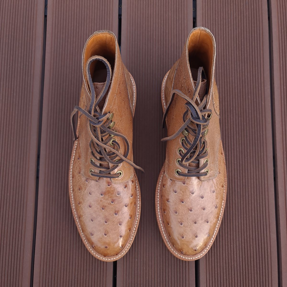 Photo by nutztee on October 1, 2023 of the Grant Stone Diesel Boot in Ranger Ostrich.