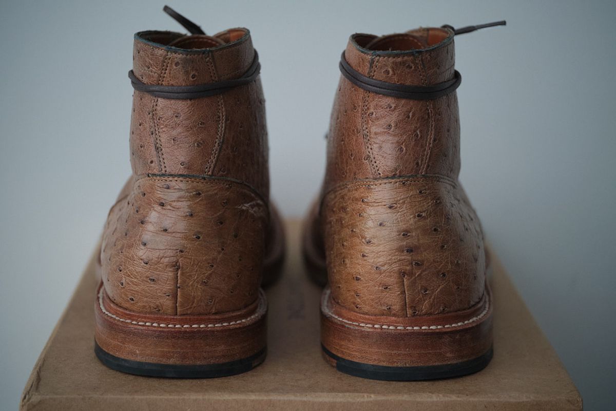 Photo by nutztee on November 5, 2023 of the Grant Stone Diesel Boot in Ranger Ostrich.