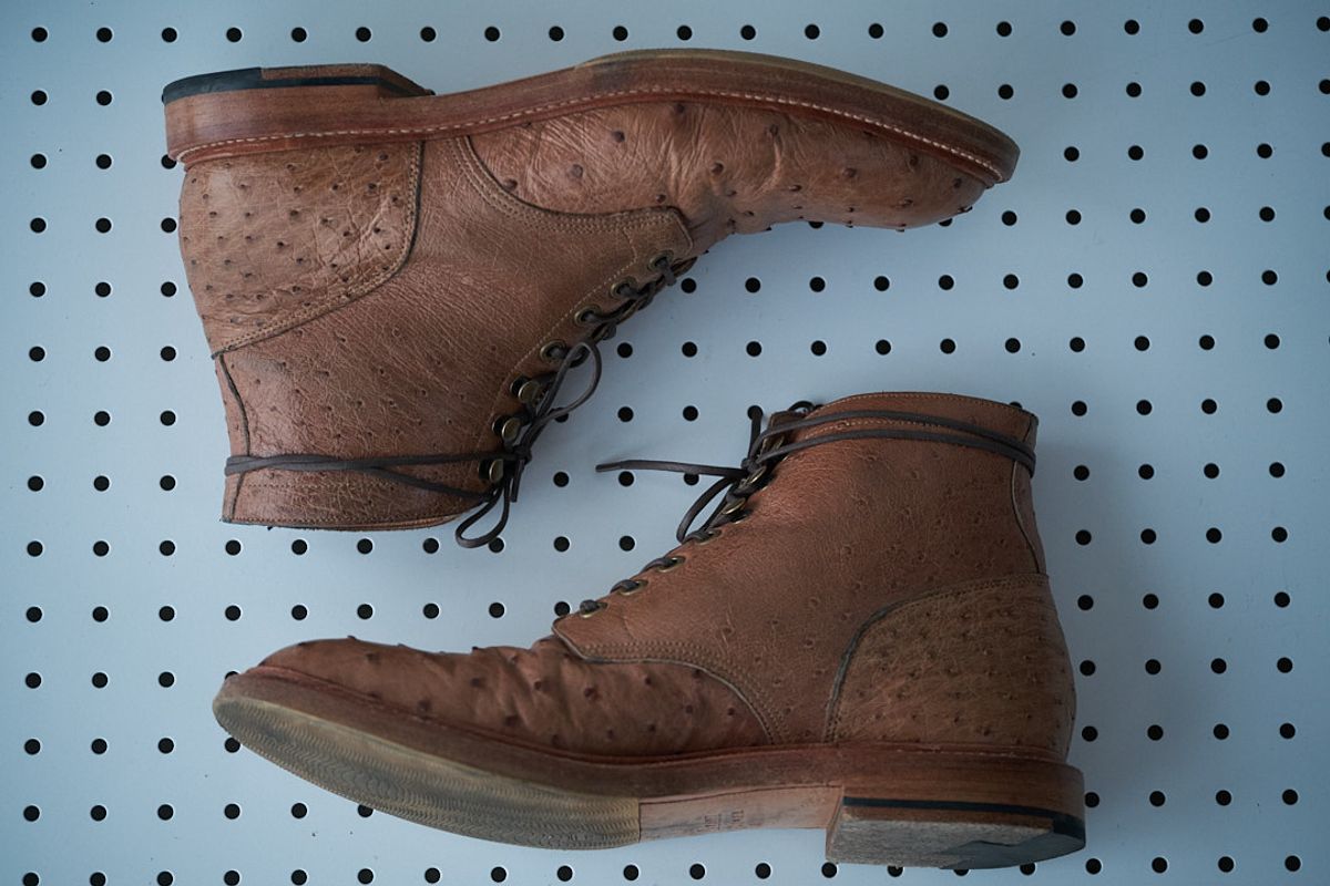 Photo by nutztee on November 5, 2023 of the Grant Stone Diesel Boot in Ranger Ostrich.