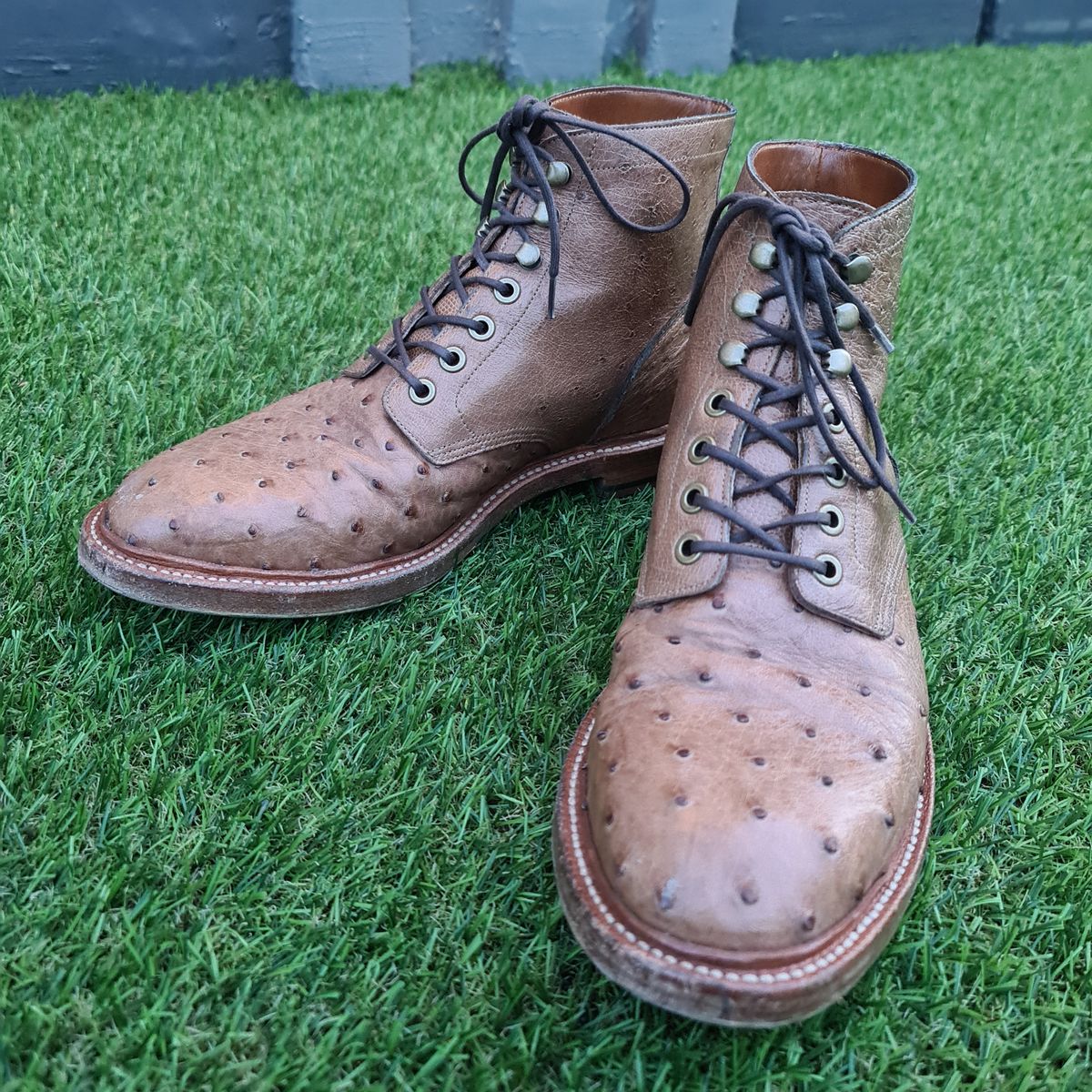 Photo by nutztee on December 1, 2023 of the Grant Stone Diesel Boot in Ranger Ostrich.