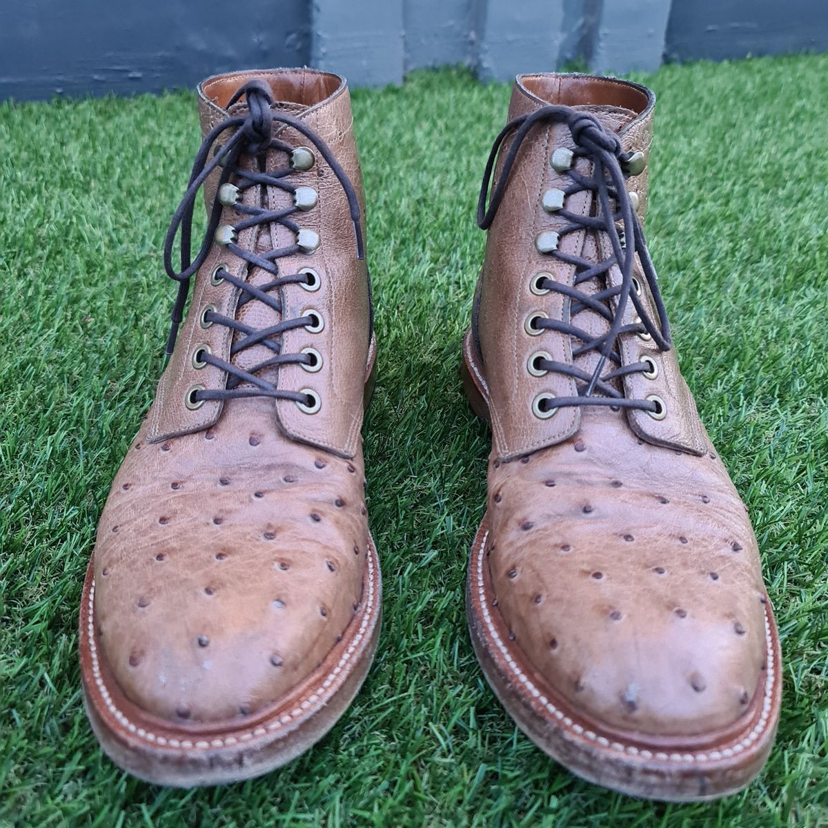 Photo by nutztee on December 1, 2023 of the Grant Stone Diesel Boot in Ranger Ostrich.