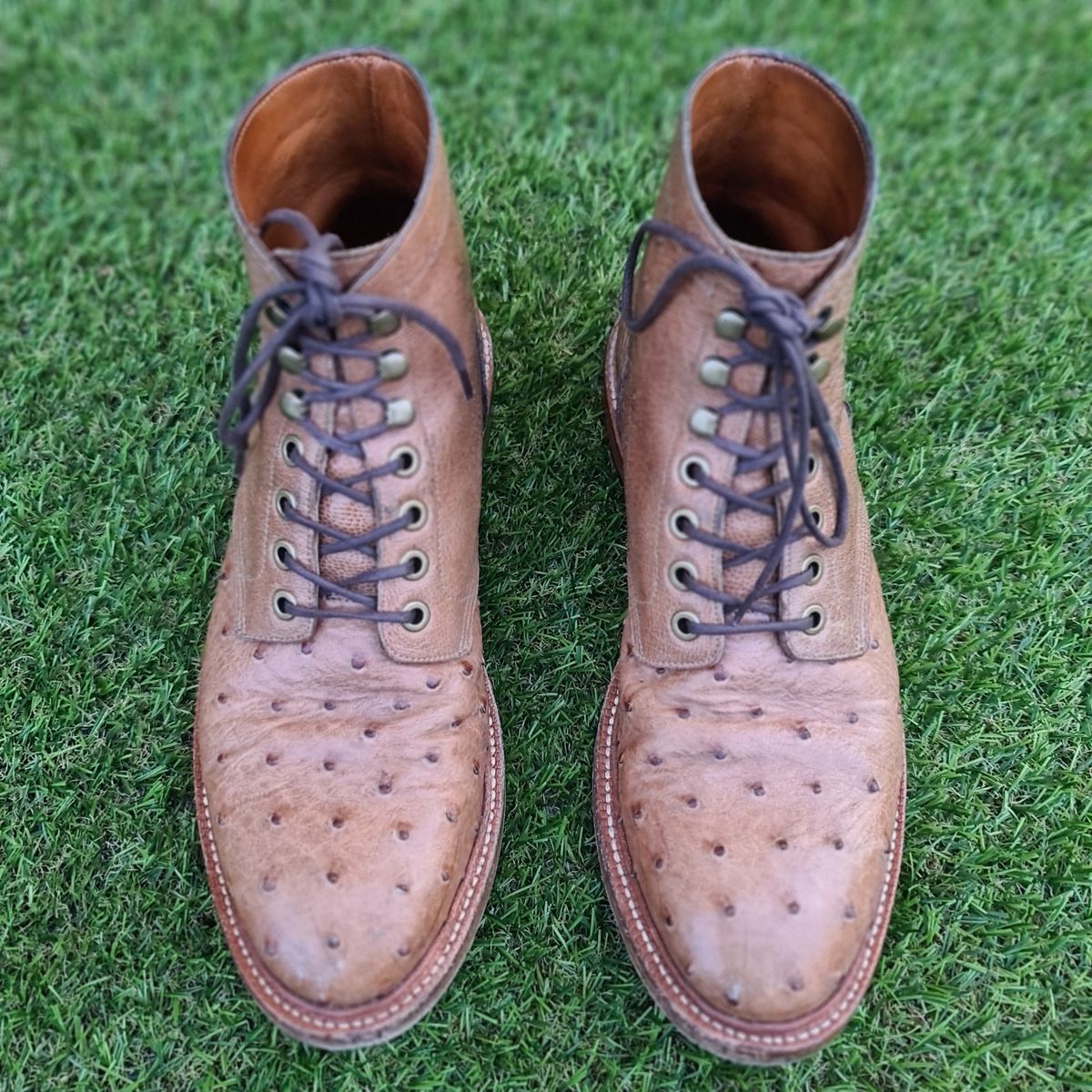 Photo by nutztee on December 1, 2023 of the Grant Stone Diesel Boot in Ranger Ostrich.
