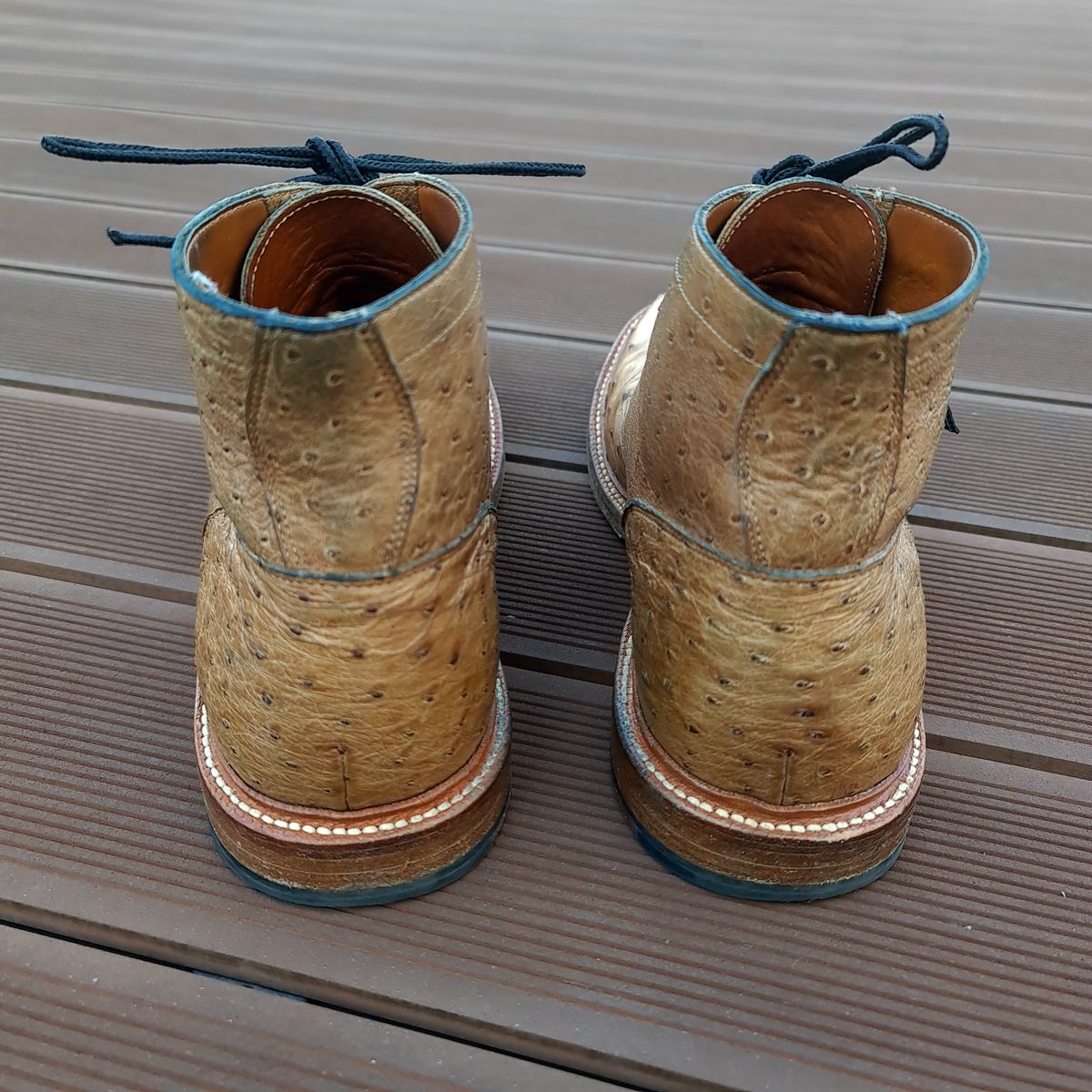 Photo by nutztee on January 1, 2024 of the Grant Stone Diesel Boot in Ranger Ostrich.