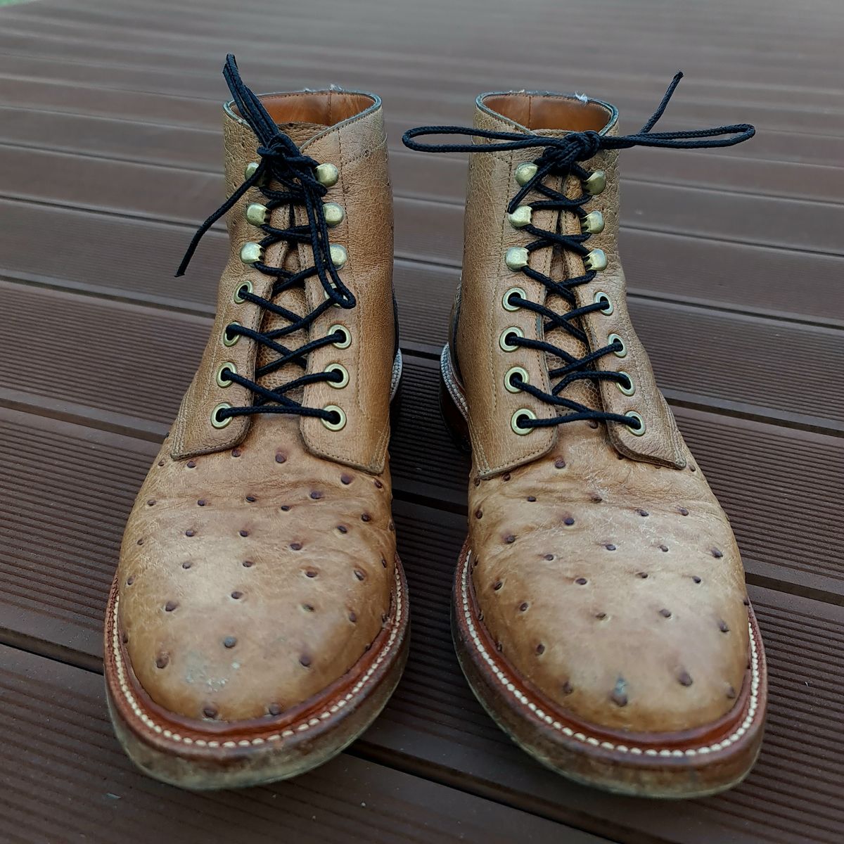 Photo by nutztee on January 1, 2024 of the Grant Stone Diesel Boot in Ranger Ostrich.