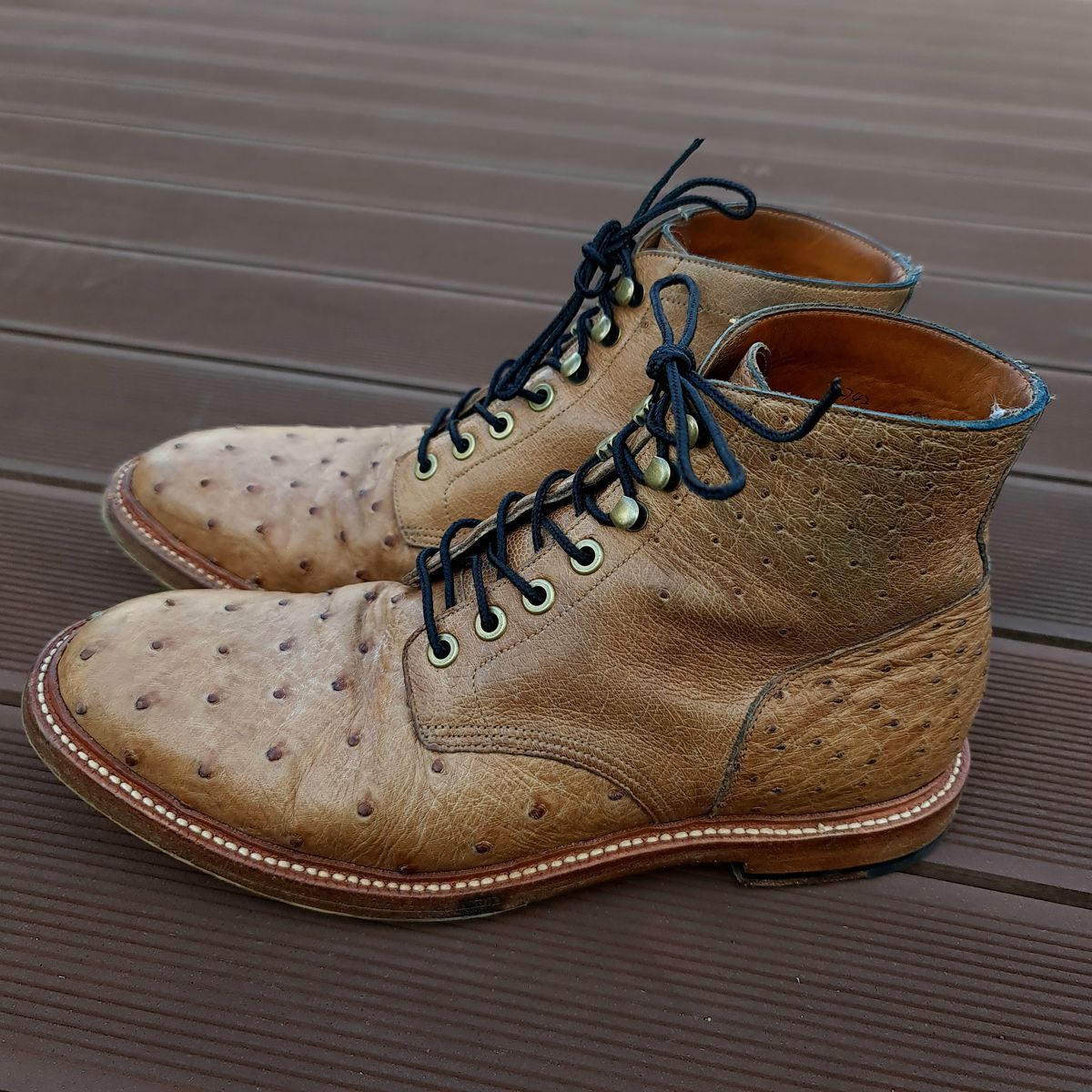 Photo by nutztee on January 1, 2024 of the Grant Stone Diesel Boot in Ranger Ostrich.