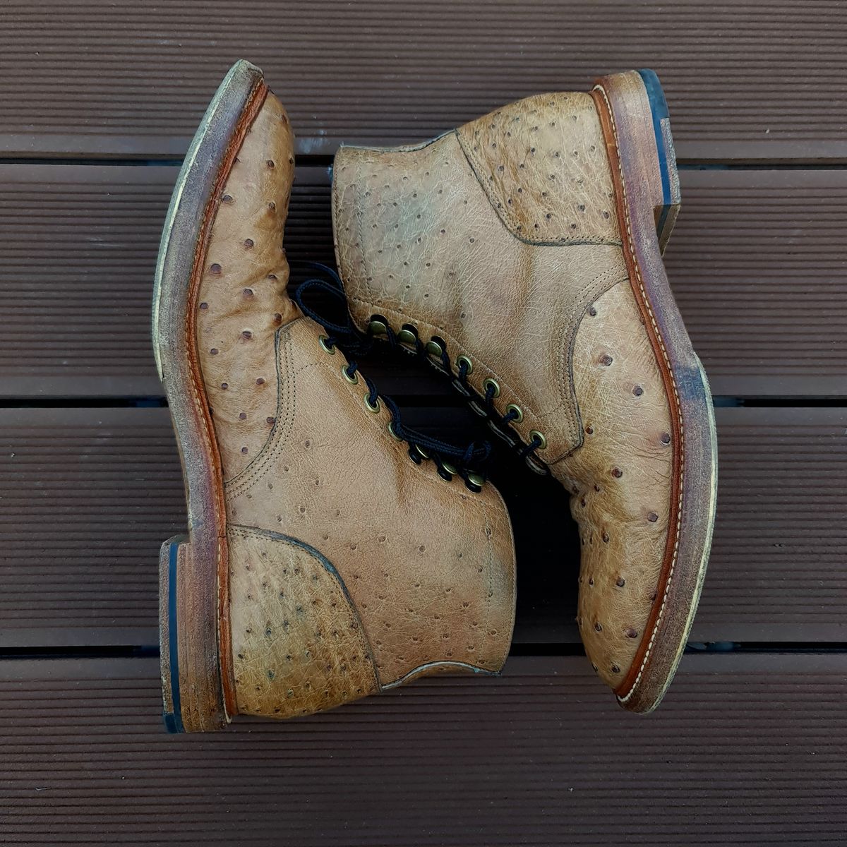 Photo by nutztee on January 1, 2024 of the Grant Stone Diesel Boot in Ranger Ostrich.