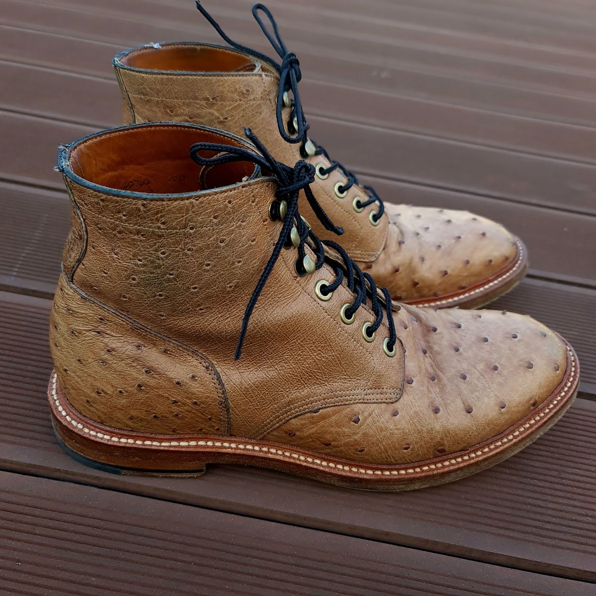 Photo by nutztee on January 1, 2024 of the Grant Stone Diesel Boot in Ranger Ostrich.