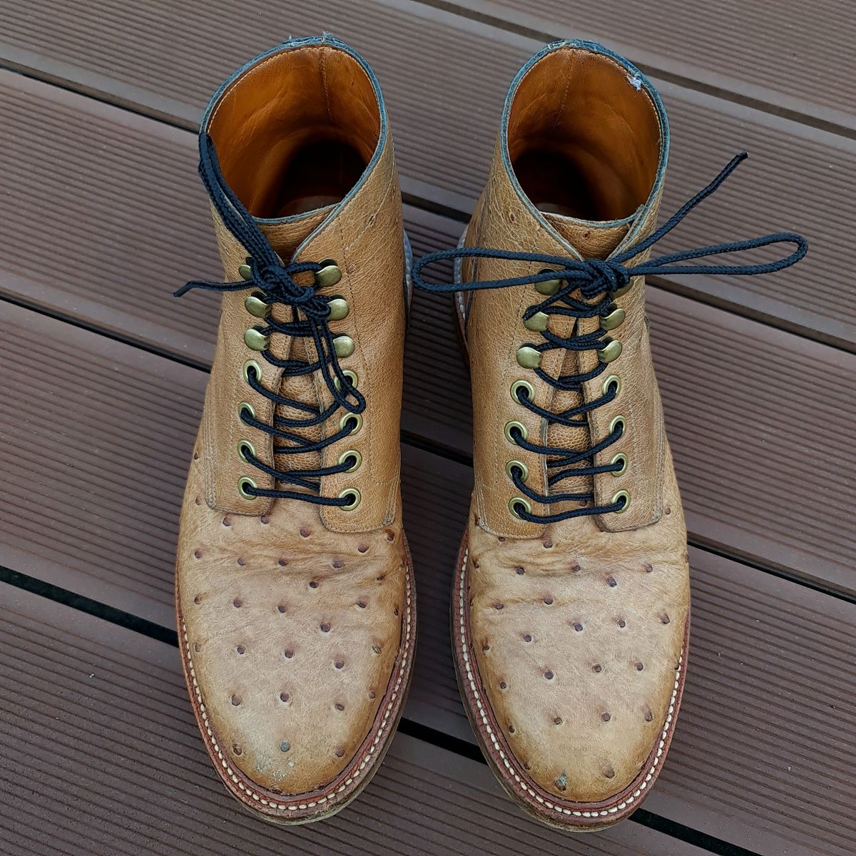 Photo by nutztee on January 1, 2024 of the Grant Stone Diesel Boot in Ranger Ostrich.