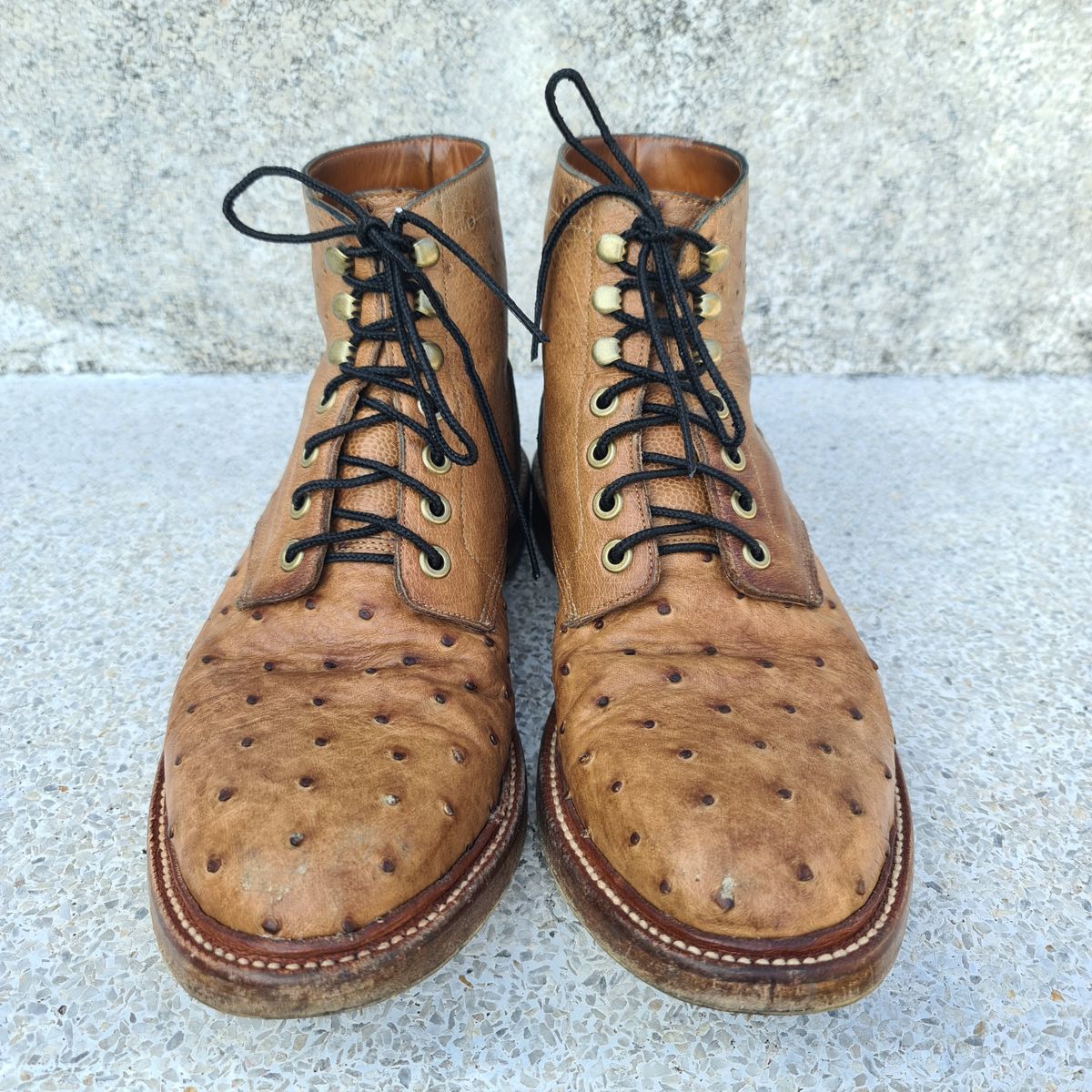 Photo by nutztee on February 4, 2024 of the Grant Stone Diesel Boot in Ranger Ostrich.