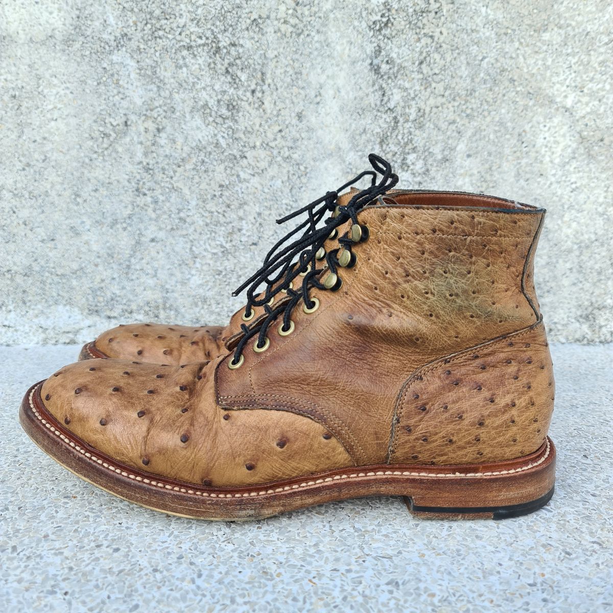 Photo by nutztee on February 4, 2024 of the Grant Stone Diesel Boot in Ranger Ostrich.