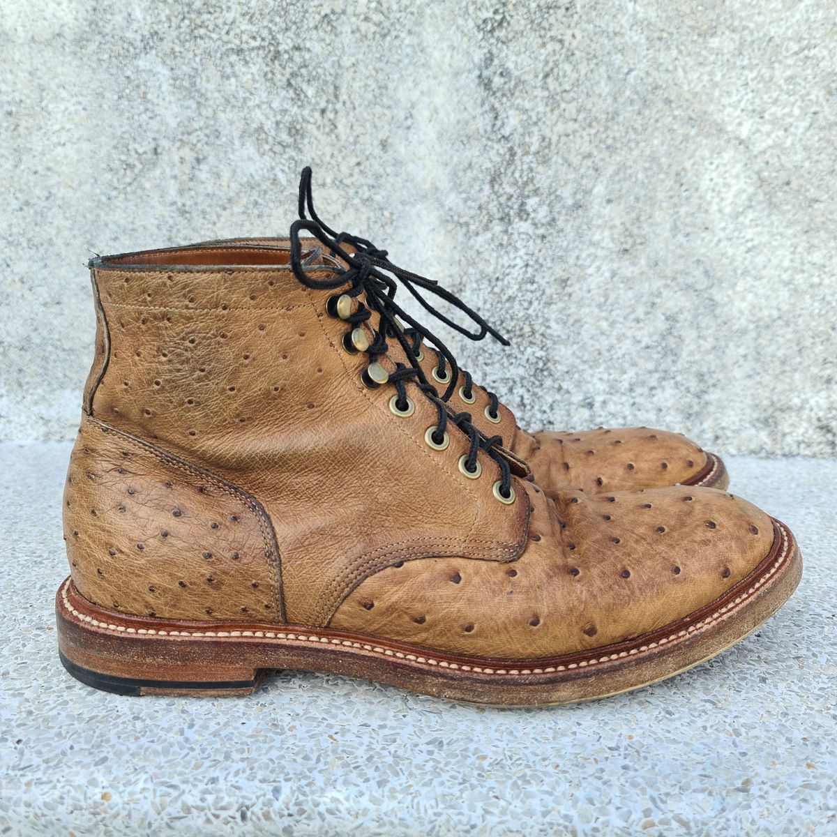 Photo by nutztee on February 4, 2024 of the Grant Stone Diesel Boot in Ranger Ostrich.