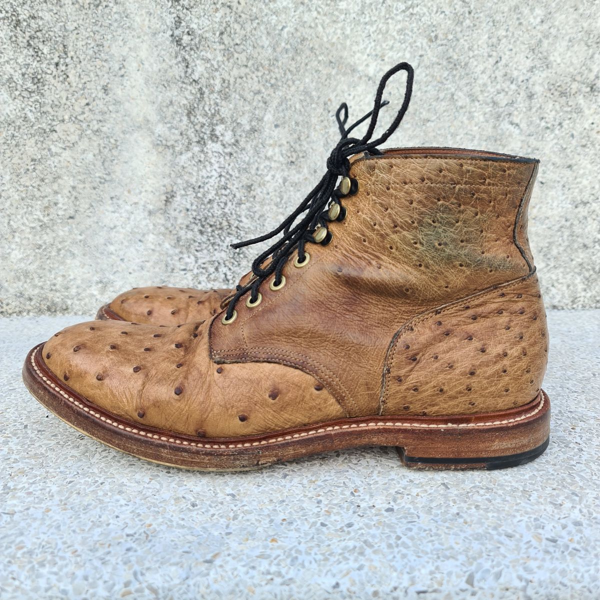 Photo by nutztee on March 3, 2024 of the Grant Stone Diesel Boot in Ranger Ostrich.