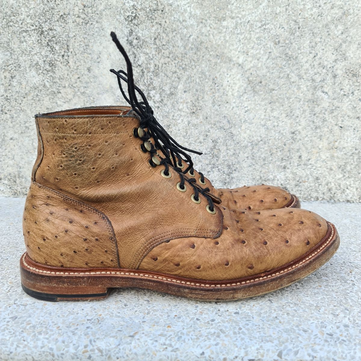 Photo by nutztee on March 3, 2024 of the Grant Stone Diesel Boot in Ranger Ostrich.
