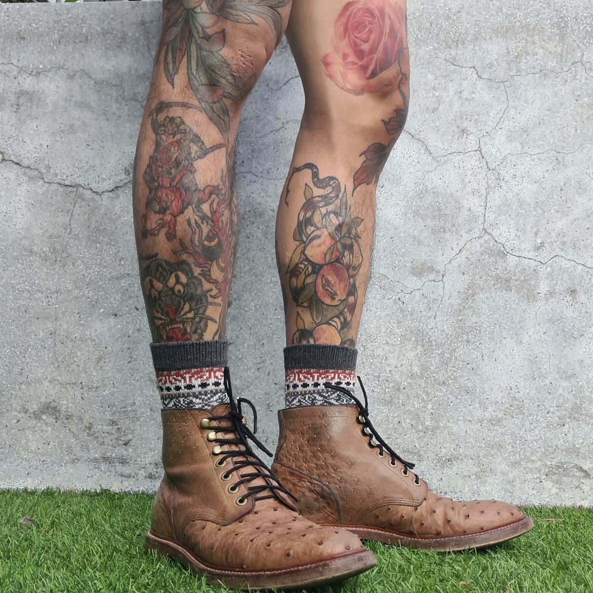 Photo by nutztee on April 3, 2024 of the Grant Stone Diesel Boot in Ranger Ostrich.