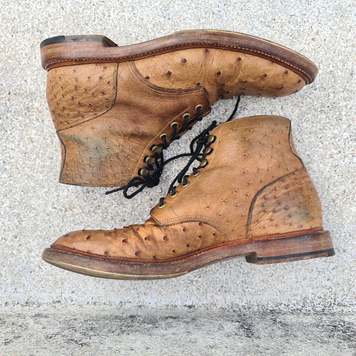 Photo by nutztee on April 3, 2024 of the Grant Stone Diesel Boot in Ranger Ostrich.