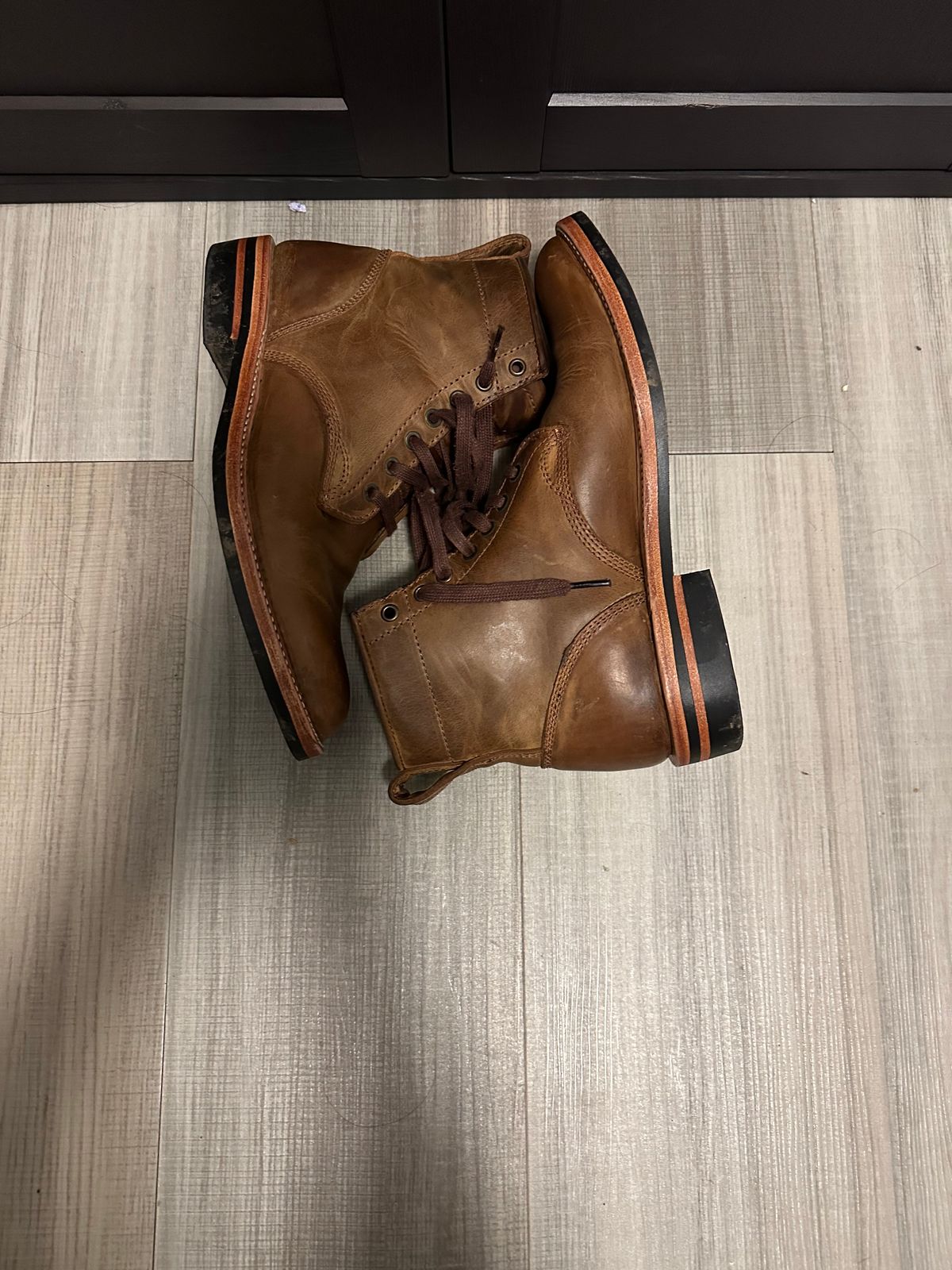 Photo by n_1n on December 6, 2024 of the Dayton Boots Service Boot in Brown Pullup.