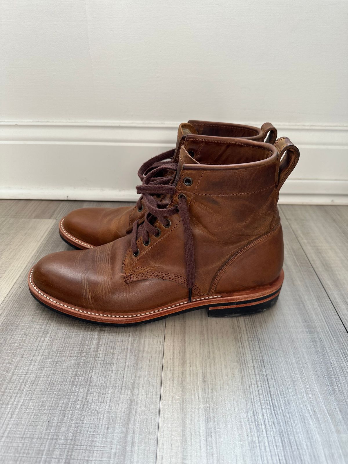 Photo by n_1n on January 6, 2025 of the Dayton Boots Service Boot in Brown Pullup.