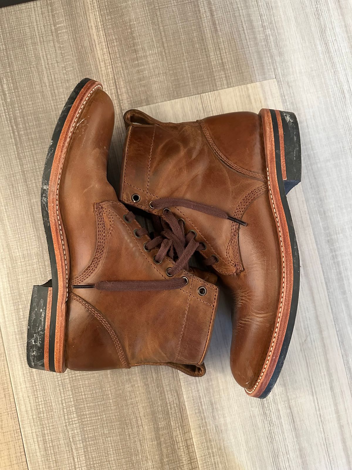 Photo by n_1n on February 5, 2025 of the Dayton Boots Service Boot in Brown Pullup.