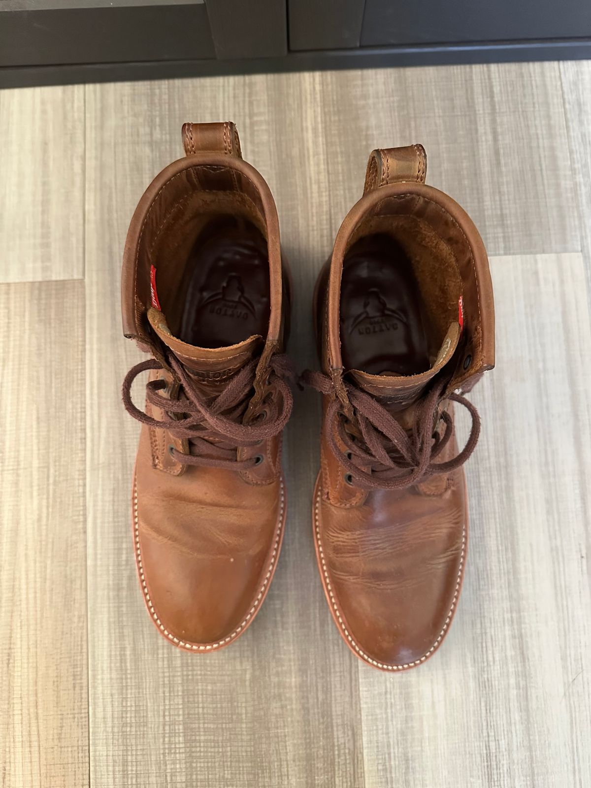 Photo by n_1n on February 5, 2025 of the Dayton Boots Service Boot in Brown Pullup.