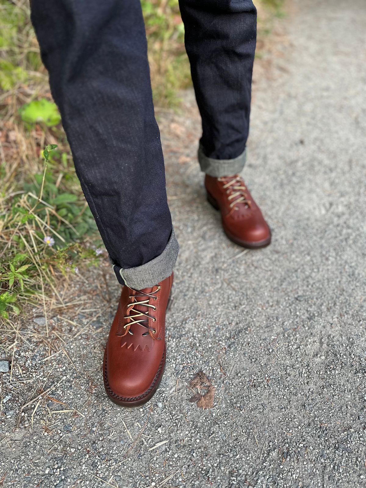 Photo by n_1n on October 1, 2024 of the JK Boots Harvester in Seidel Redwood Oil Tan.