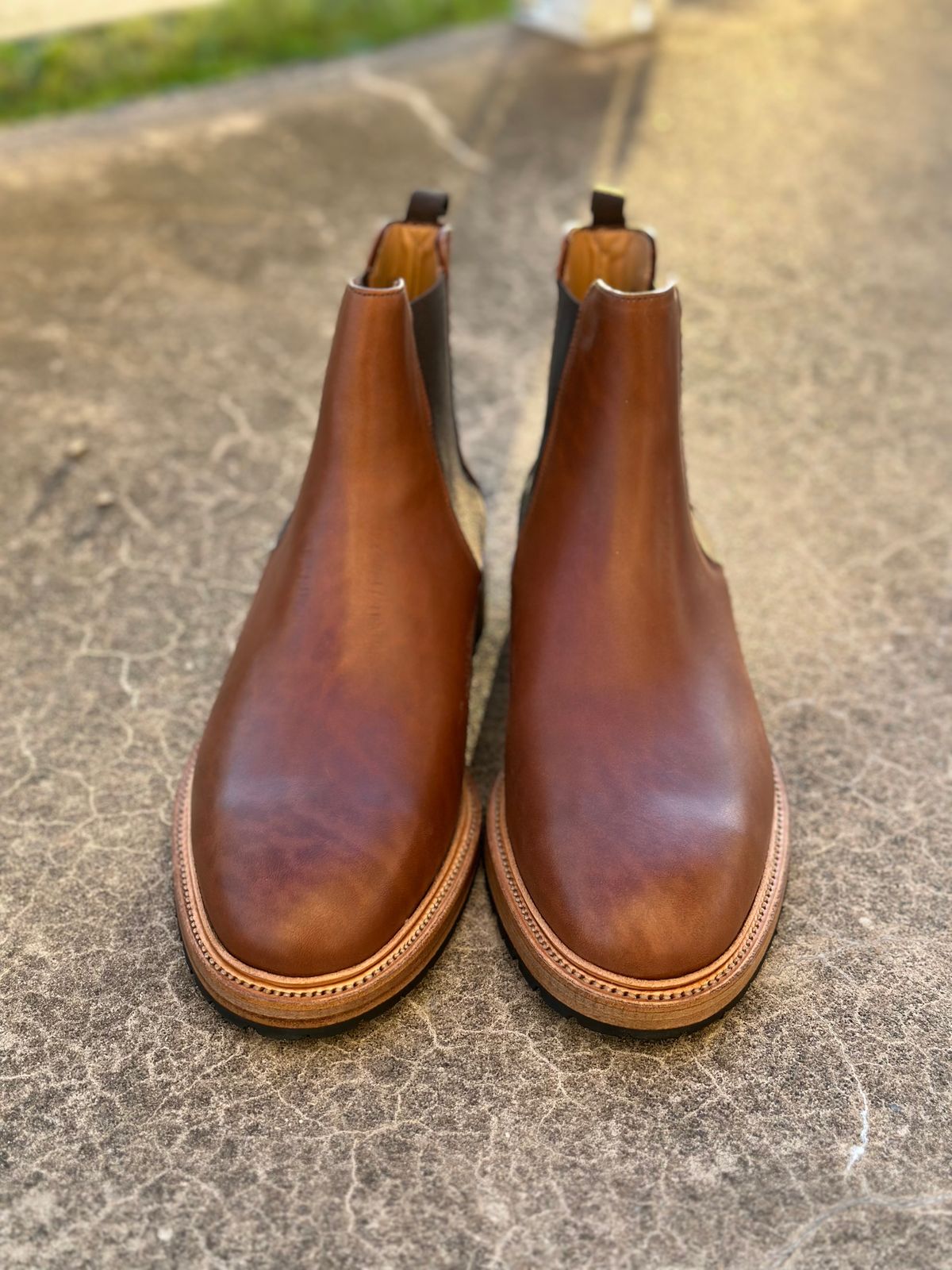 Photo by n_1n on October 2, 2023 of the Rider Boot Co. Fritz in Maryam Toscanello Horsebutt.