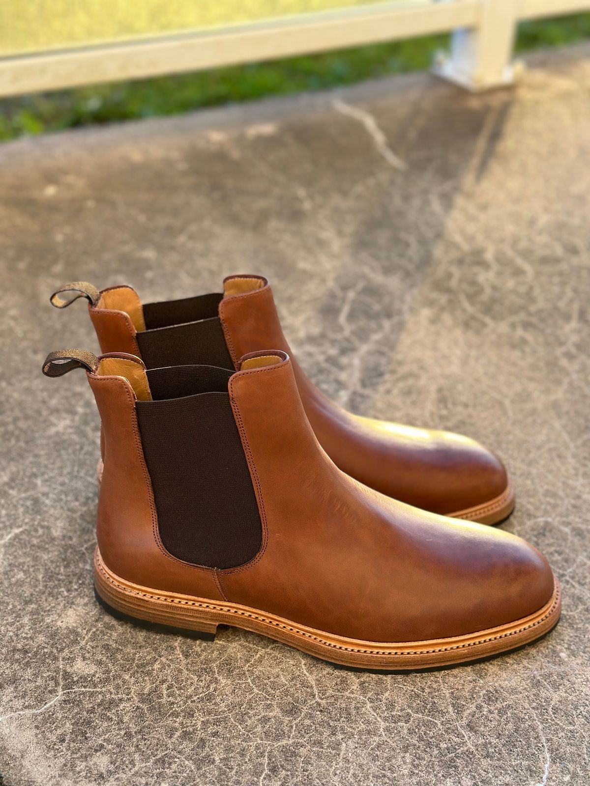 Photo by n_1n on October 2, 2023 of the Rider Boot Co. Fritz in Maryam Toscanello Horsebutt.