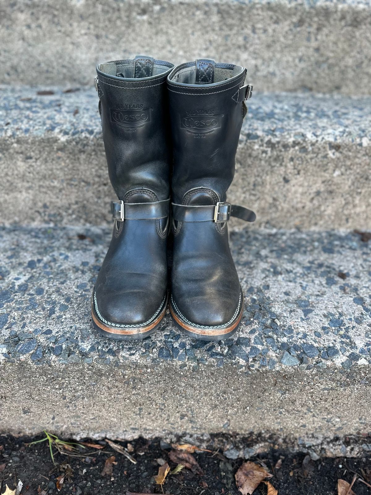 Photo by n_1n on December 5, 2022 of the Wesco Mister Lou in Maryam Petrolio Waxed Black Horsehide.