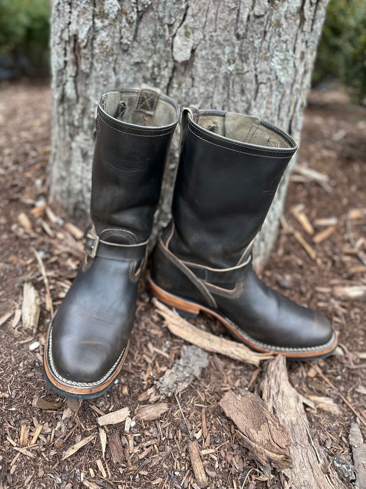 Photo by n_1n on April 5, 2023 of the Wesco Mister Lou in Maryam Petrolio Waxed Black Horsehide.