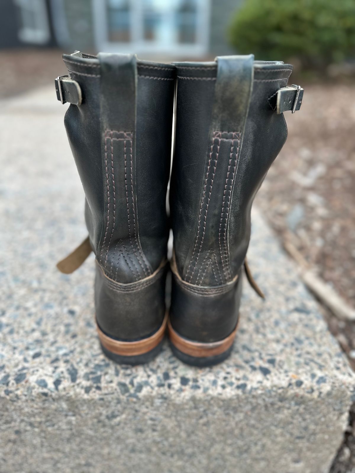 Photo by n_1n on April 5, 2023 of the Wesco Mister Lou in Maryam Petrolio Waxed Black Horsehide.