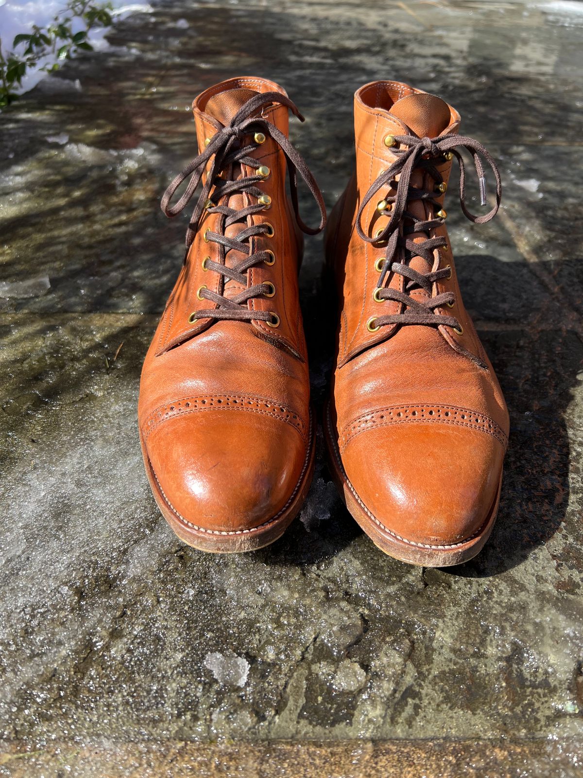 Photo by cronmok on March 4, 2023 of the Iron Boots Devil Dog in Maryam Washed Natural Horsefront.