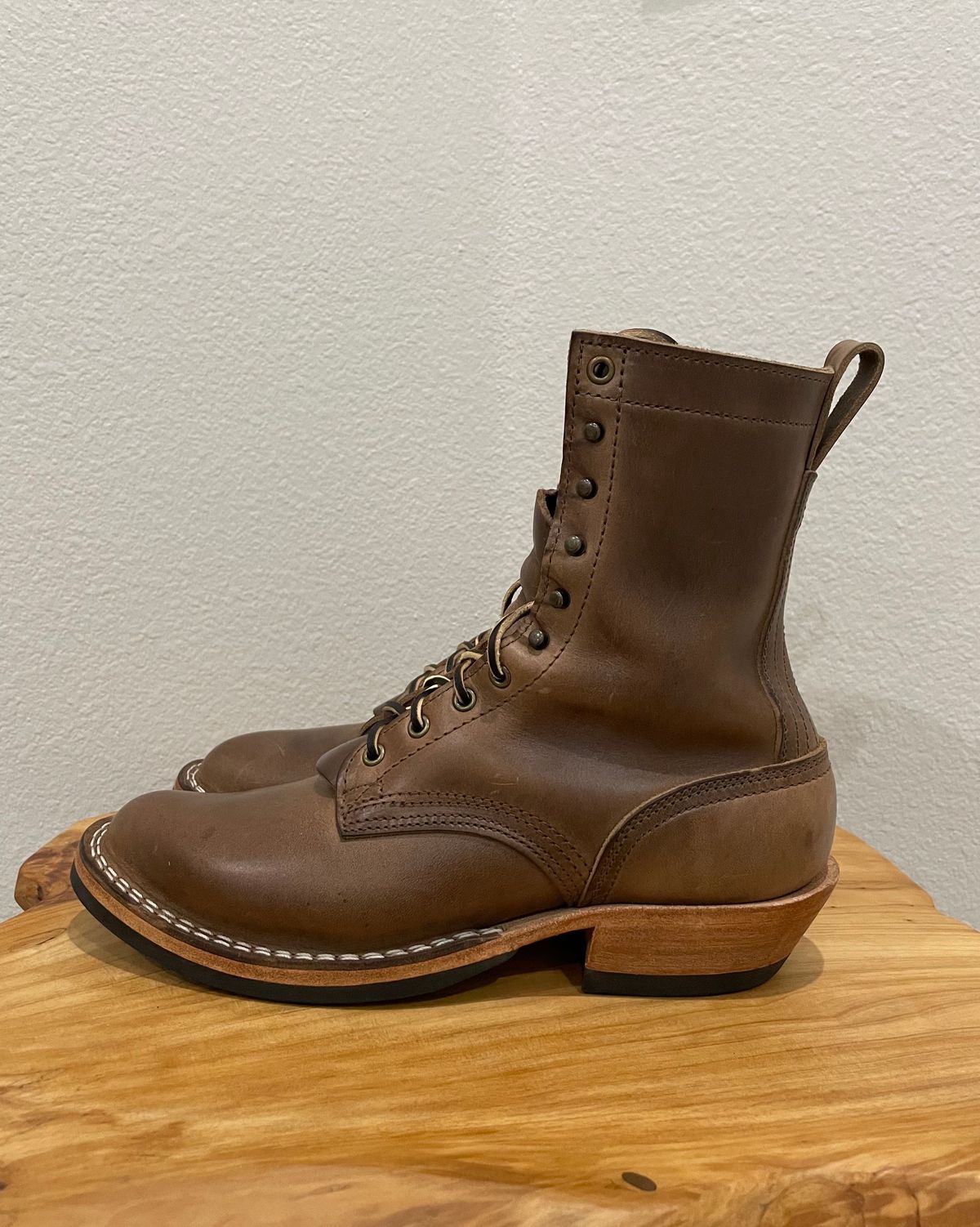 Photo by affa43 on December 6, 2023 of the Nicks Packer in Horween Natural Chromexcel.