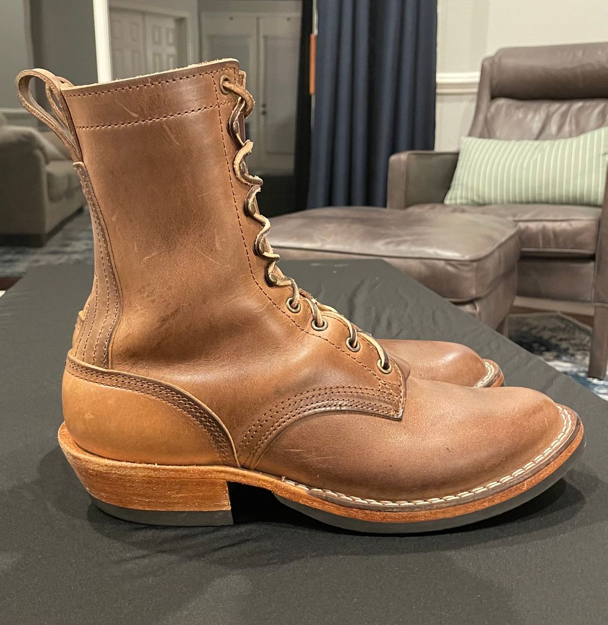 Photo by affa43 on March 6, 2024 of the Nicks Packer in Horween Natural Chromexcel.
