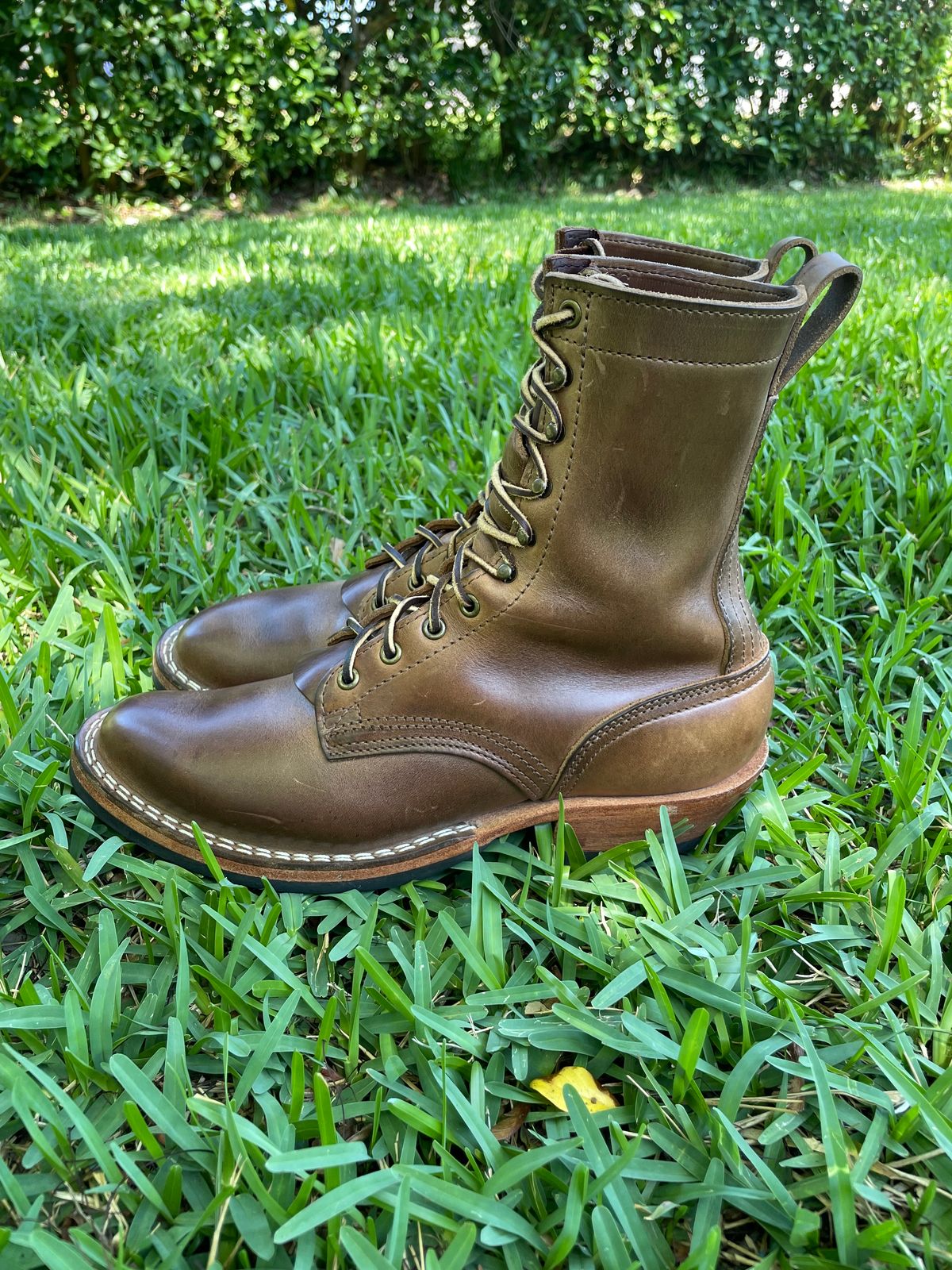 Photo by affa43 on April 5, 2024 of the Nicks Packer in Horween Natural Chromexcel.