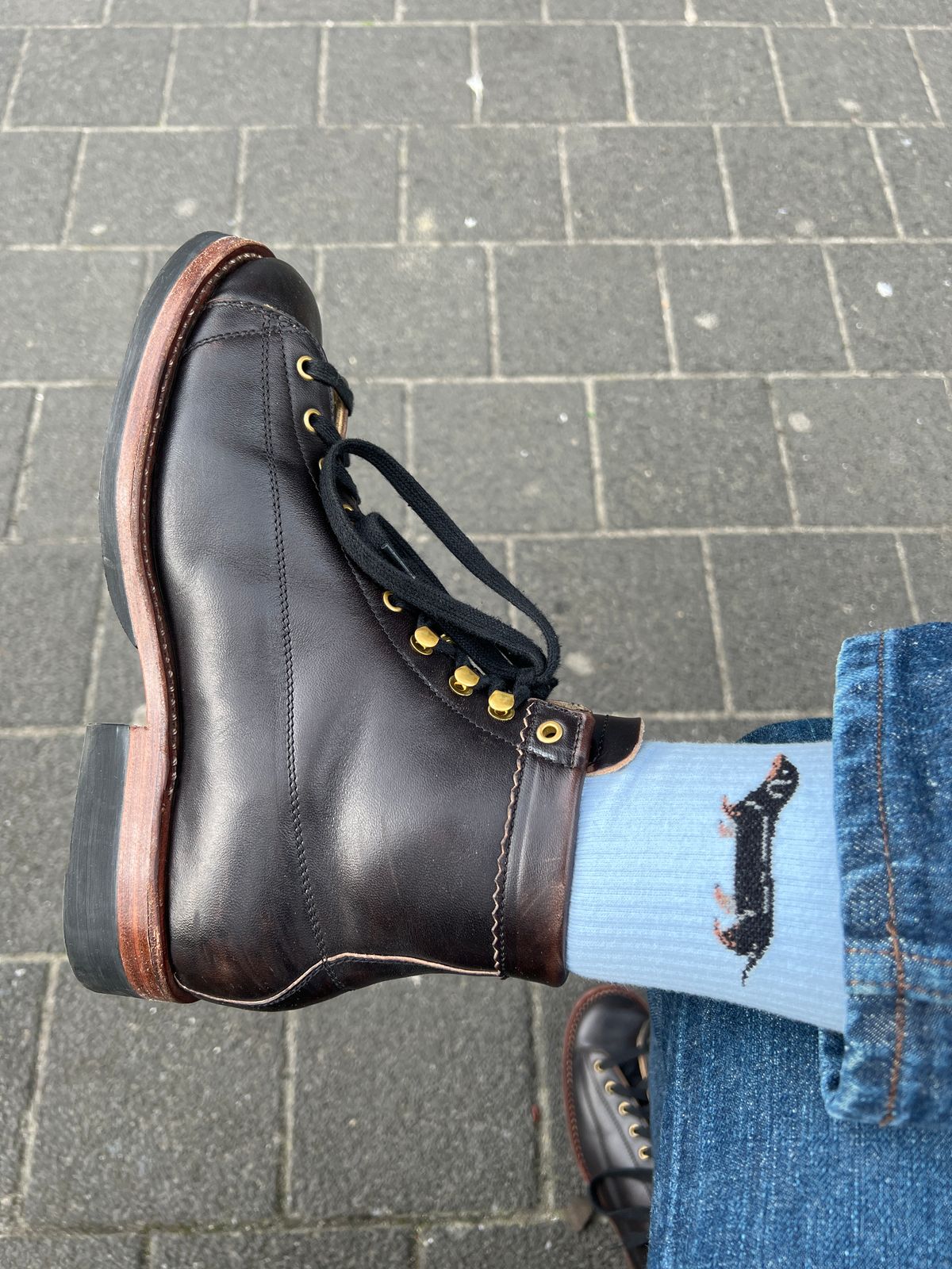 Photo by majame on April 9, 2025 of the Sagara Cordmaster in Conceria Cloe Superlux Horsebutt Overdyed Black.