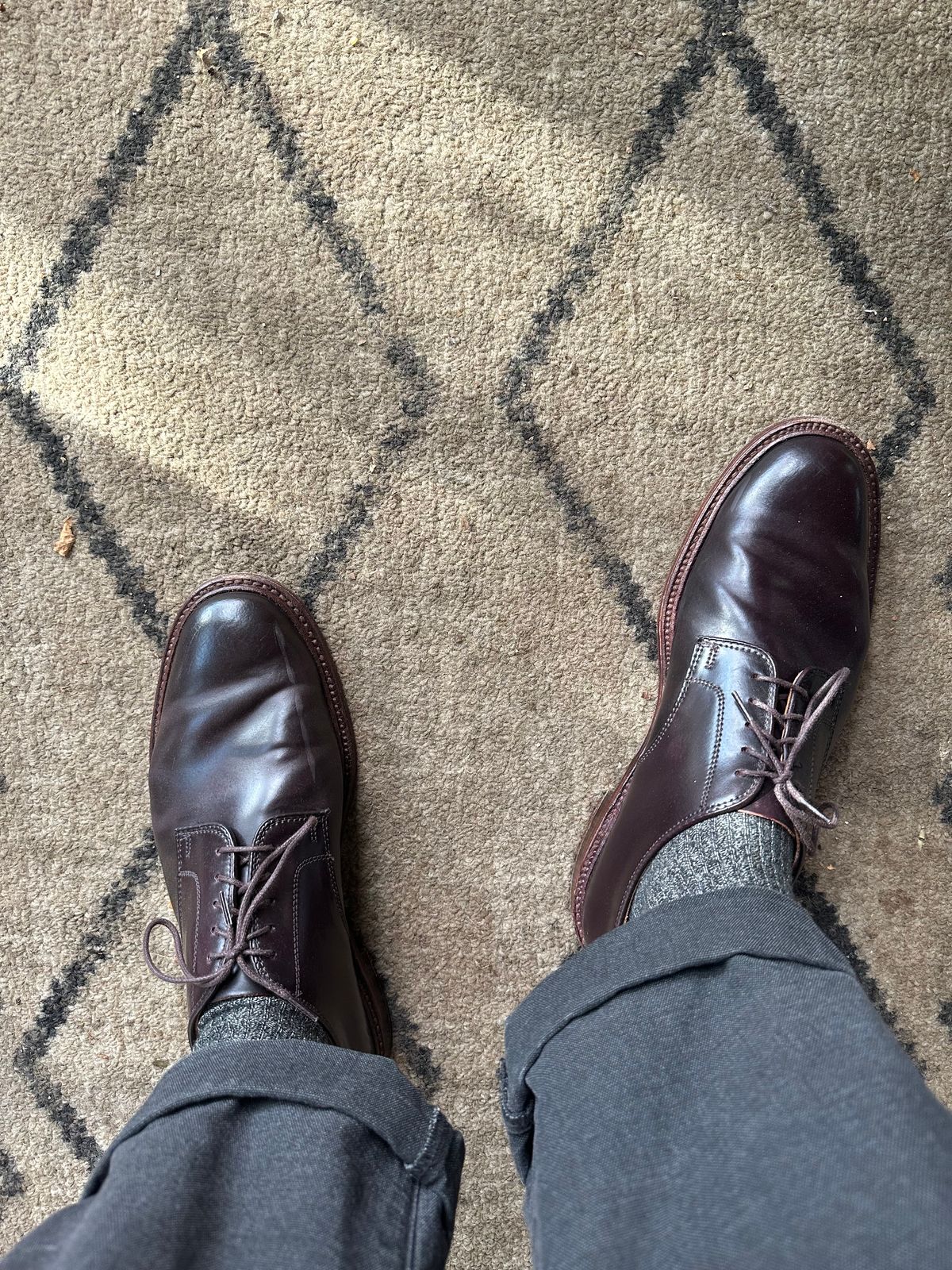 Photo by Mr.Baddie on October 28, 2023 of the Alden in Horween Color 8 Shell Cordovan.
