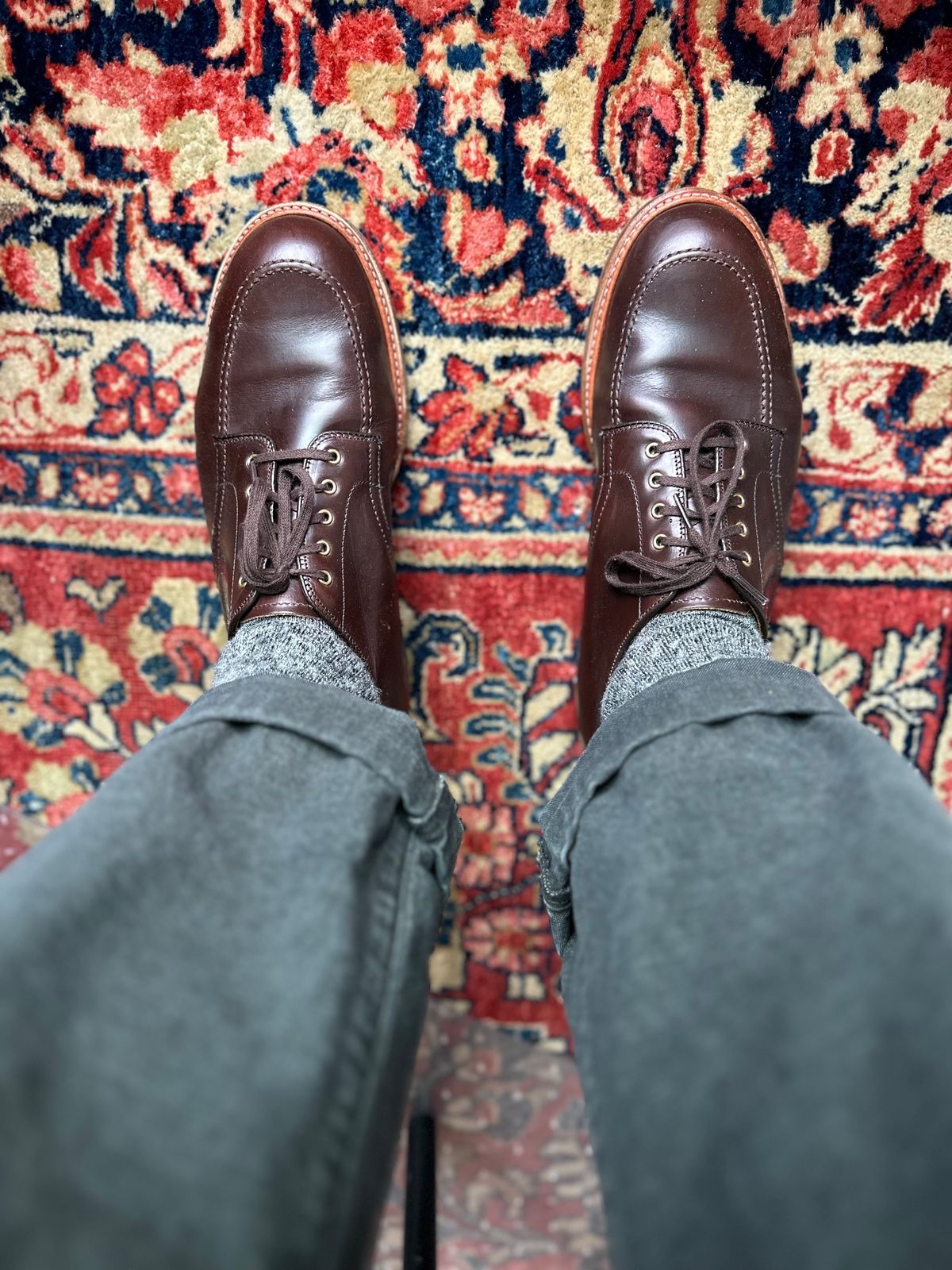 Photo by Mr.Baddie on August 19, 2024 of the Alden ‘Bainbridge’ Indy Shoe in Horween Brown Chromexcel.