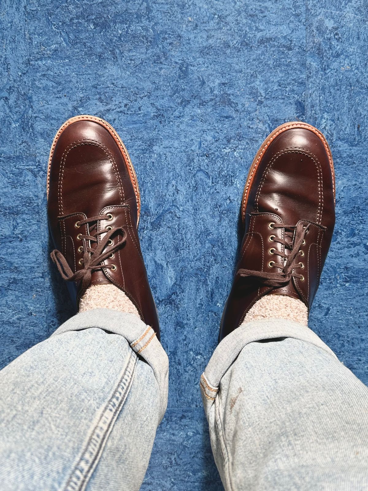 Photo by Mr.Baddie on August 20, 2024 of the Alden ‘Bainbridge’ Indy Shoe in Horween Brown Chromexcel.
