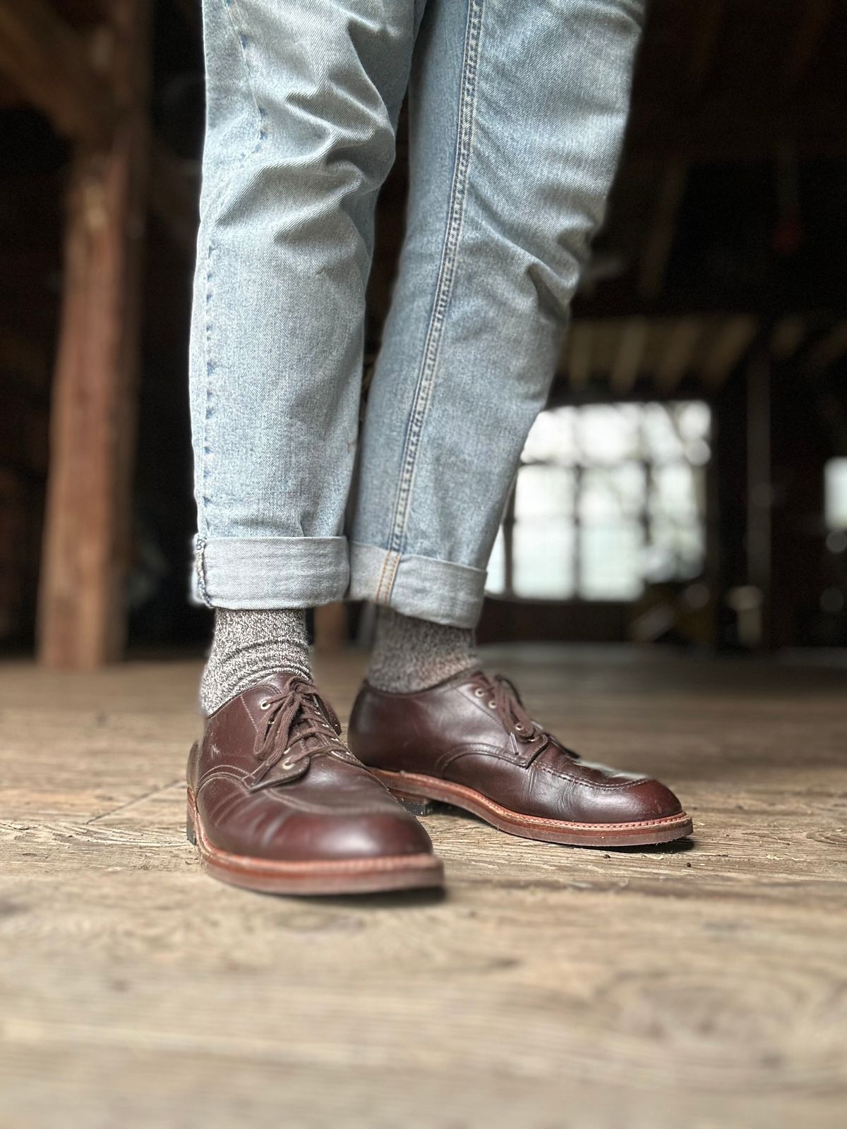 Photo by Mr.Baddie on August 26, 2024 of the Alden ‘Bainbridge’ Indy Shoe in Horween Brown Chromexcel.