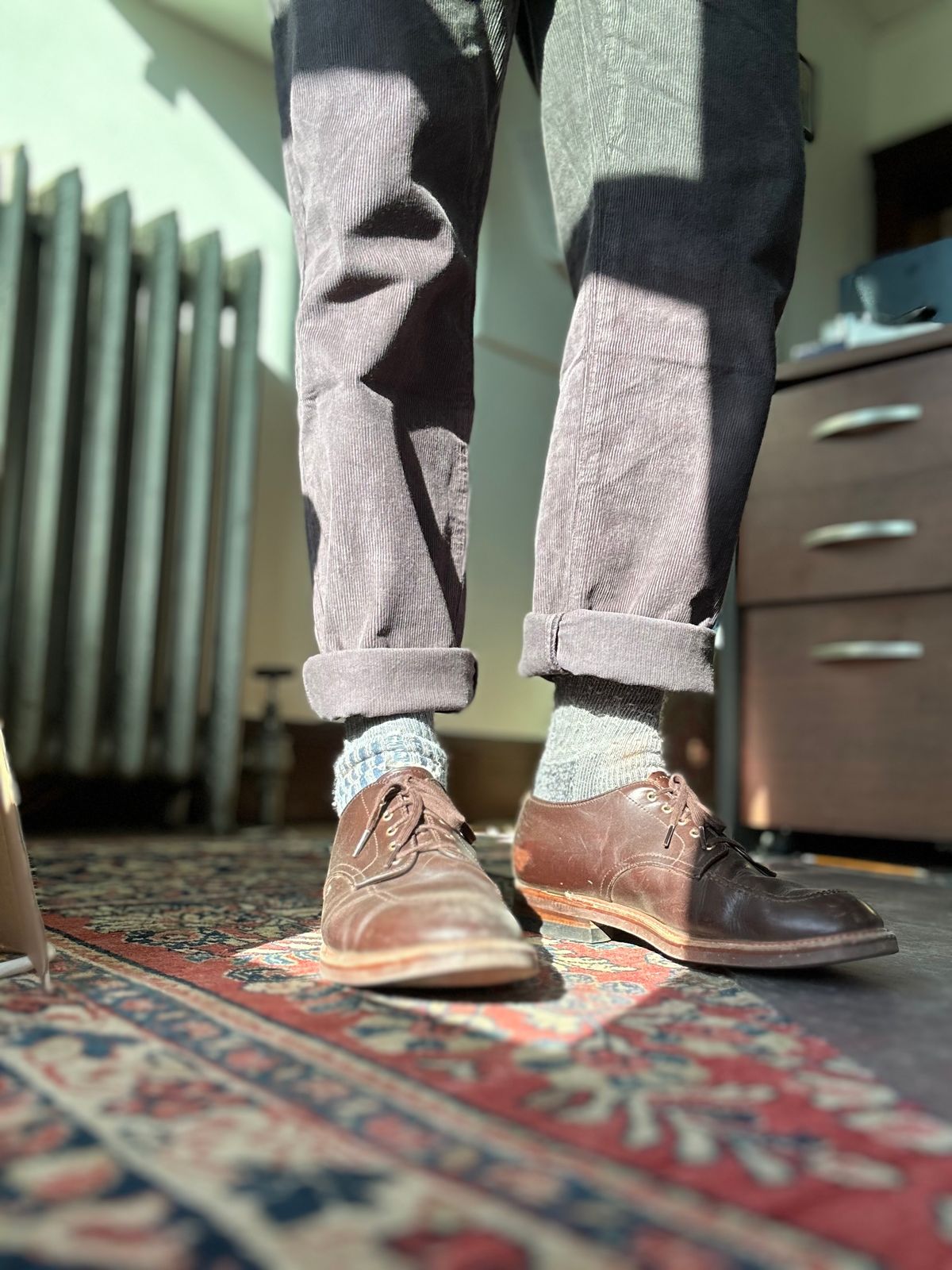 Photo by Mr.Baddie on November 5, 2024 of the Alden ‘Bainbridge’ Indy Shoe in Horween Brown Chromexcel.