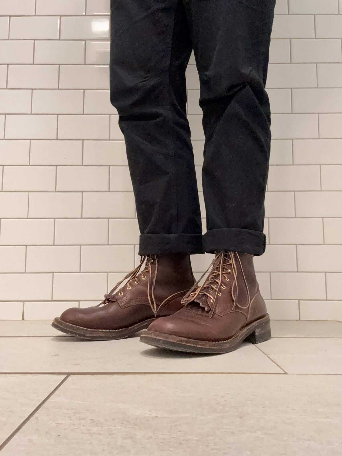 Photo by Mr.Baddie on December 17, 2025 of the Nicks MTO in Horween Brown Chromexcel.